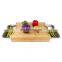 Bamboo Cutting Board with Stainless Steel Trays and bamboo lid Large Chopping Board with Non-Slip Pads