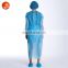 Wholesale Different Size Disposable Isolation Gown Non-Woven Blue PP with Knit Cuff