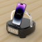 Quick Charge 15W Desktop speaker 3 In 1 Charger Digital Alarm Clock Wireless Charger With LED Light