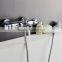 Brushed Chrome Thermostatic Wall Mounted Bath Mixer Taps,Without Shower