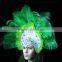 Green Ostrich Feather with Princess Headdress, Indian Headdress