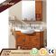 2015 spring tea color simple floor standing solid wood bathroom cabinet made in china