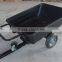 double wheels garden cart, plastic tray