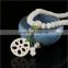 Tibetan Buddhism 108 White jade bodhi seed prayer bead mala necklace 6*8mm