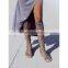 Ladies Lace Up Knee High Sandals Shoes Branded Stylish Suede High Thigh Boot