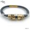 luxury brand jewelry supplier real gray stingray leather bracelet skull head bangle