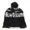 New winter knitted beanie hats Printing jacquard crochet knitting hats with pom poms