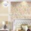affordable heavy embossed pvc coated wallpaper, green pastoral floral wall sticker for restaurant , absorb sound wall decal roll