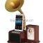 Portable Home Mini gramophone bluetooth speaker with Brass horn