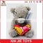 customize teddy bear plush toy soft plush teddy bear toy with red heart stuffed teddy bear toy with a heart