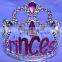 2016 fashion metallic silver beautiful princess plastic tiara and crown