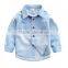 New design fashion cotton casual long sleeve boy fancy shirt jeans kids 2016