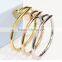 Lastes Fashion Rose Gold Stainless Steel Cuff Bangles Loop Clasp Bangle Bracelet