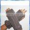 100% acrylic camel cable knitted arm warmers with bowknot