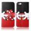 Fashion cute clip colorful printing bowtie leather case for iphone 6/6s in China