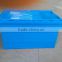56litre super strong recycled attached lid container/lidded plastic storage box