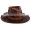 Henschel Mens Brown Genuine Oiled Leather Walker Western Cowboy Hat NEW