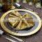 Wholesale Cheap Fancy Restaurant Catering Gold Rimmed Clear Glass Decoration Charger Plate