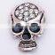 47*36mm Wholesale Rhinestone Skull Latest Fashion Brooch Pin