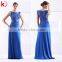 Elegant Sleeveless Sequined Embellish Royal Blue Factory Wholesale Evening Dress 2015