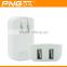 PNGXE factory direct offer wholesale dual port mobile phone usb travel charger