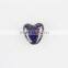 Double-sided Puffed Heart With Flower Multicolored Porcelain Bead