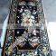 Natural Black Marble Inlaid Coffee Table Tops, Pietre Dure Marble Coffee Table Tops