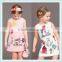 Wholesale Spring Children Dresses European Style Cartoon Scrawl Girl Pure Cotton Vest Princess Dress