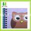 Spiral A4 cute Custom Kraft Owl shape paper notebook
