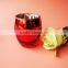 Red glass candle jar egg shape