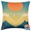 Merry Christmas Print Square Cushion Cover Decorative Cotton Pillow Cover