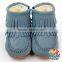 Hot Pink Leather With Tassels Winter Snow Boots Ankle Boots Kids