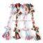 Small spot wholesale selling pet dog rope toys 16cm double knot woven cotton rope molar tooth