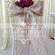 Natural Burlap Hessian Chair Sash Jute Chair Band with Lace at Middle for Rustic Wedding