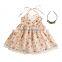 2017 New design boutique baby clothing girl spring dress flower girl summer fashion casual dress with headband