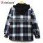 stock clothing men fleece plaids jacket with hood