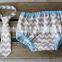 Whloesale Organic Cotton Red Chevron Baby Kids Diaper Covers Bloomers With Tie