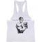 100% cotton printed mens Y black gym tank top