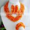 Simple and elegant jewelry!!! Orange coral jewelry set for women 2015 KI#5152