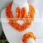 Simple and elegant jewelry!!! Orange coral jewelry set for women 2015 KI#5152