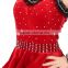 2017 Velvet Girls Child Latin Dance Costumes Black Red Fishtail Dance Dress For Kids