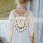 Big Flower Engrave Empty Hook Blouse Blouse Stitching Female Bohemia Beach