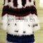 Factory price real fox fur knitting high quality colorful winter long coat for women