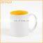 best price elegant glazed green sublimation inner color porcelain ceramic coffee mug cup for promotion