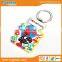 Fancy rubber material with rooster logo keyring souvenir keychain