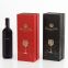 Luxury Custom Printed Single Bottle Champagne Boxes Gift Black PU Paper Cardboard Packaging Leather Wine Box