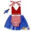 Trendy Summer Red Sequin Infant Toddlers Clothing 4th Of July Girls Dress Cheap Infant Clothing Rompers Baby Clothes Romper
