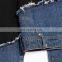 New personality asymmetrical washed denim stitching plus size loose fit women jean jacket