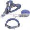 High quality skin-friendly new arrived denim dog collar pet harness and leash set
