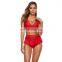 High Quality Custom Beach Cover ups Halter Strap Two Piece lace Swimwear Bikini